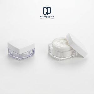 قوطی کریستال 15 و 30 گرمی طرح شقایق با درب سفید و مشکی