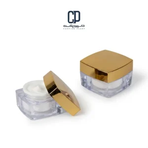 قوطی کریستال 15 گرمی طرح شقایق با درب نقره‌ای و طلایی